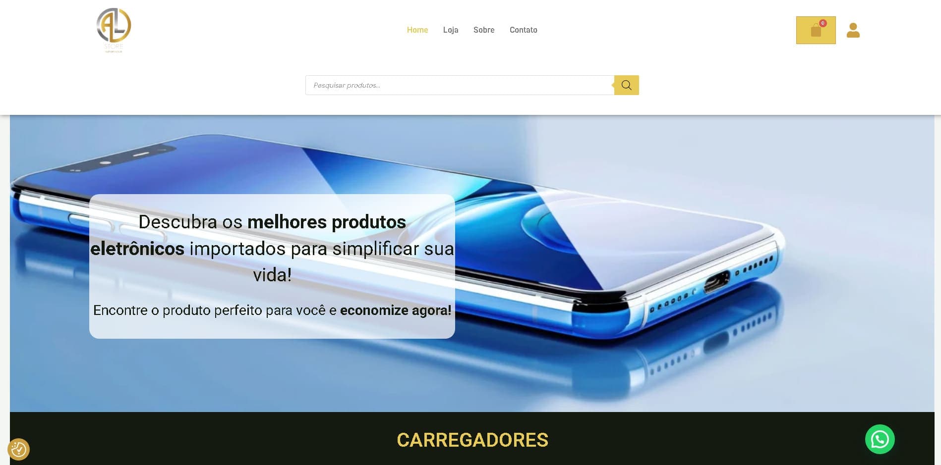 Captura de tela do projeto AL Store Importados